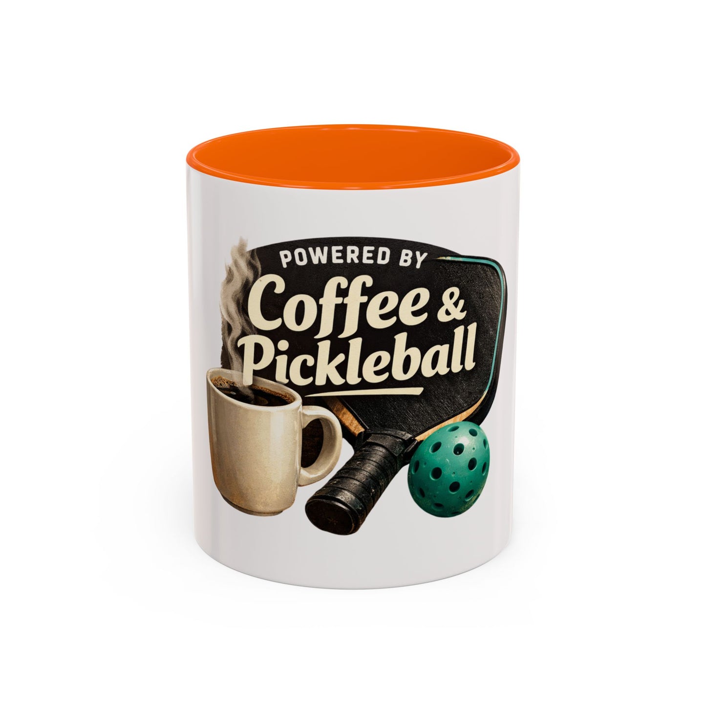 Powered by Coffee & Pickleball Mug | Funny Pickleball Coffee Cup