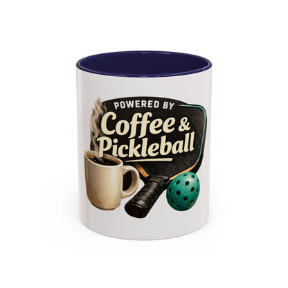 Powered by Coffee & Pickleball Mug | Funny Pickleball Coffee Cup