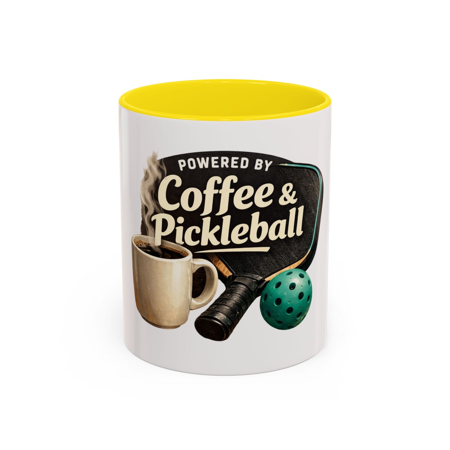 Powered by Coffee & Pickleball Mug | Funny Pickleball Coffee Cup