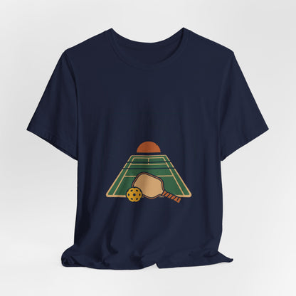 Swing Sip Dink Repeat Pickleball T-Shirt | Retro Court Sunset Tee