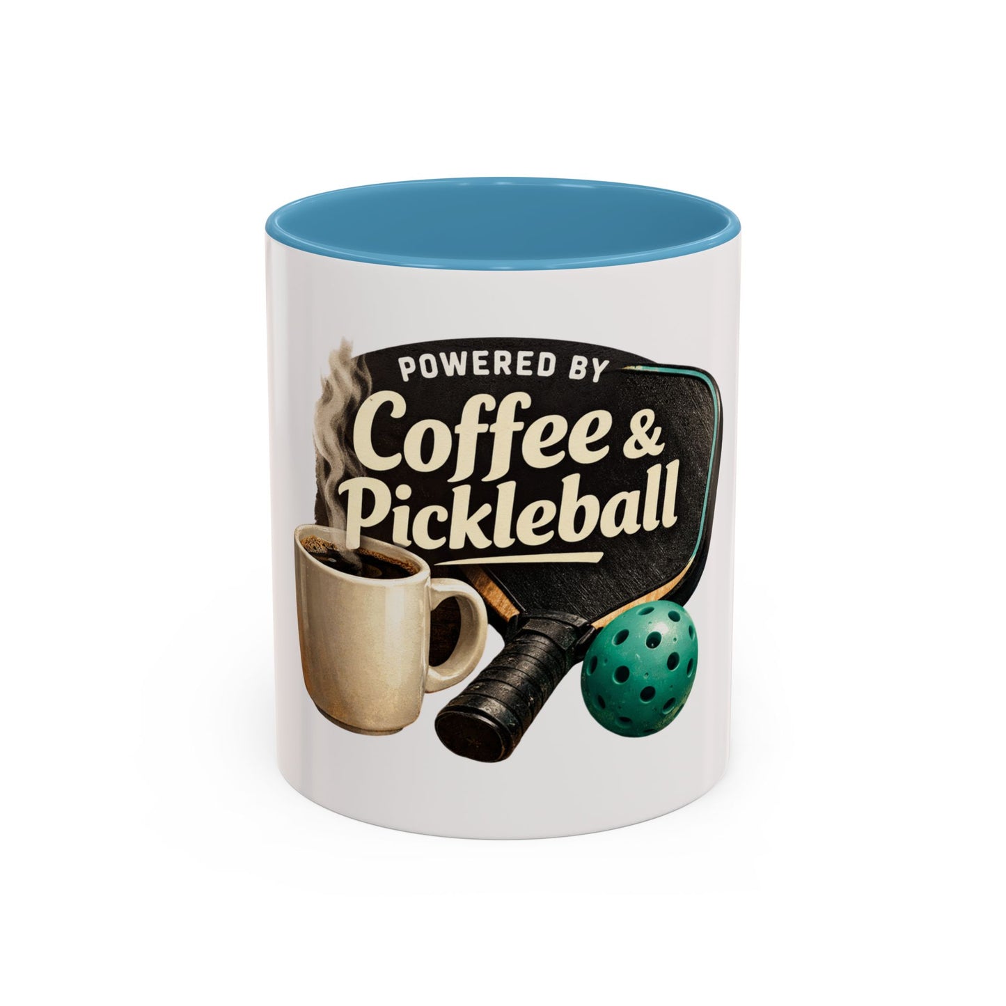 Powered by Coffee & Pickleball Mug | Funny Pickleball Coffee Cup