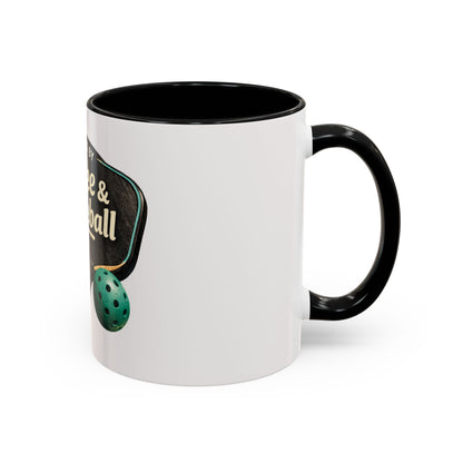 Powered by Coffee & Pickleball Mug | Funny Pickleball Coffee Cup