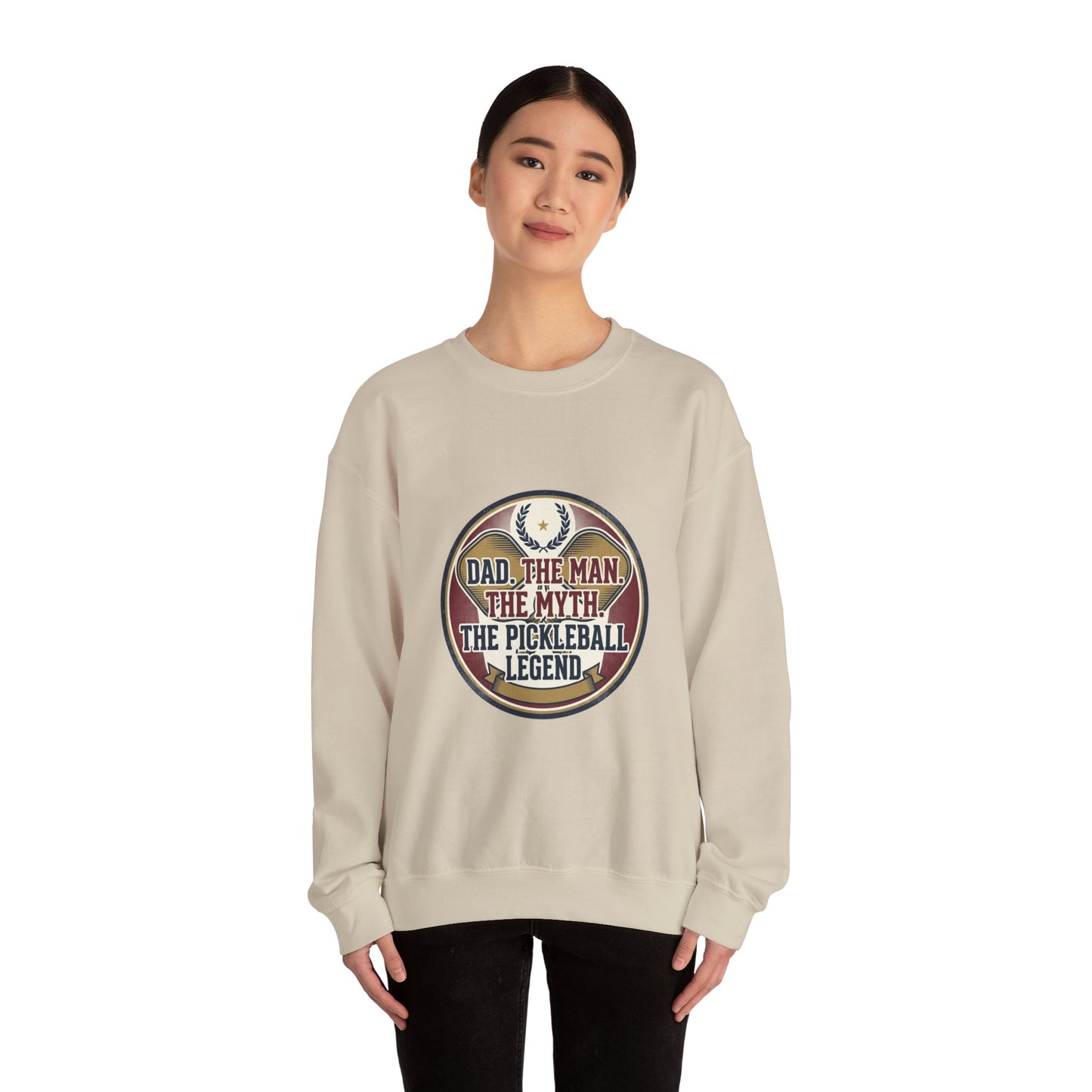 Pickleball Legend Dad Crewneck Sweatshirt – Perfect Gift for Pickleball Players