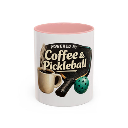 Powered by Coffee & Pickleball Mug | Funny Pickleball Coffee Cup