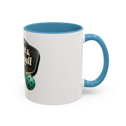 Powered by Coffee & Pickleball Mug | Funny Pickleball Coffee Cup