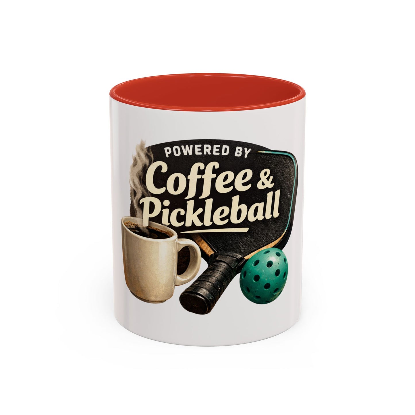 Powered by Coffee & Pickleball Mug | Funny Pickleball Coffee Cup