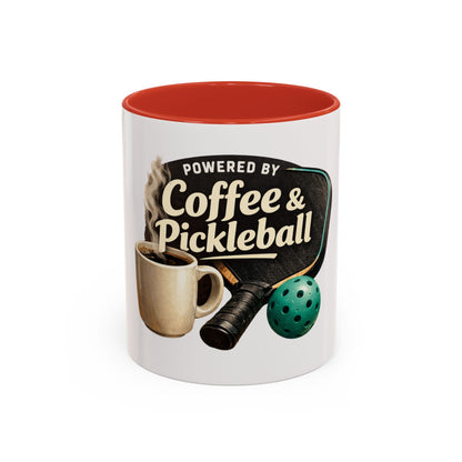Powered by Coffee & Pickleball Mug | Funny Pickleball Coffee Cup